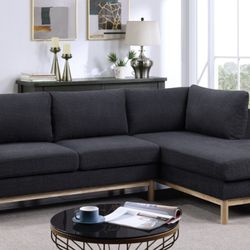 Black Sherpa Sectional Set Couch