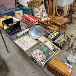 antique kitchen items + board games