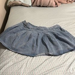Washed Pleated Mini Skirt