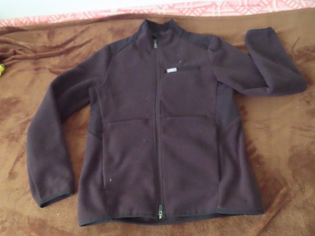 FIGS Women's Fleece Jacket SMALL Black Full Zip On-Shift Nurse Medical Pockets