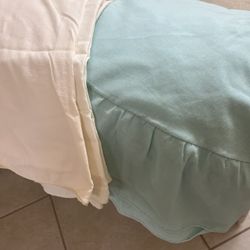 Table Cloth For Round Pictured Wood Table - Beige/off White and Light Green Colors