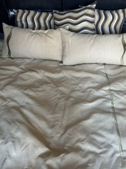 King Tweed Duvet Cover, King Pillow Covers, 3 Oversized  Throw Pillows