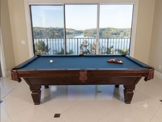 Stunning 8ft Brunswick Billiards Table - Excellent Condition - Blue Felt