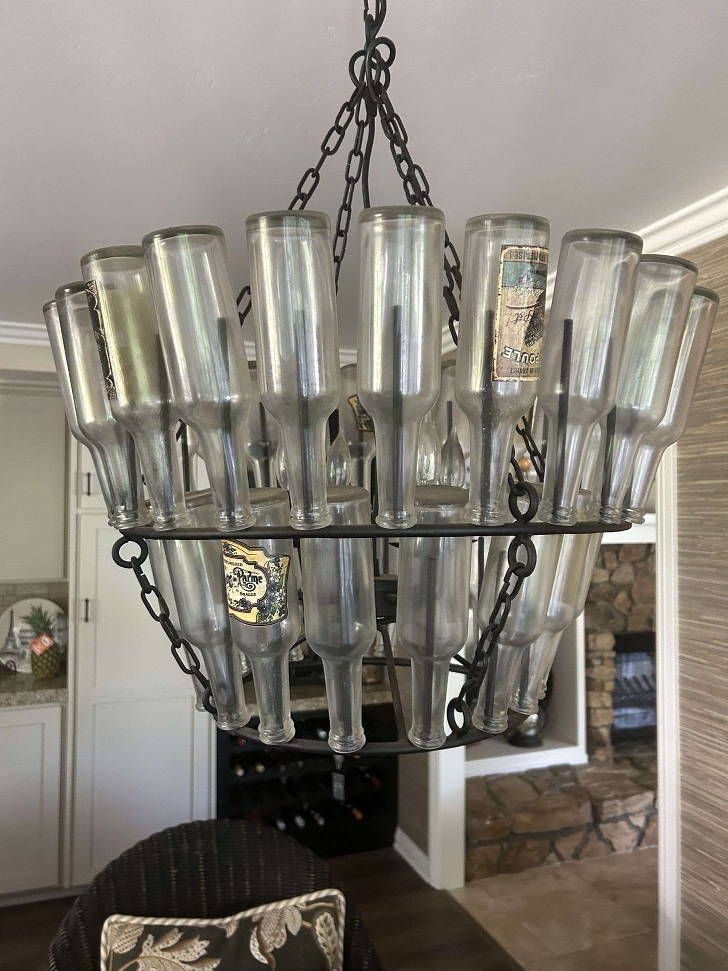 Pottery Barn Unique French Bottle Chandelier