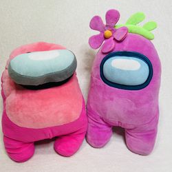 Pink Among Us Plush Toys 10” + 11” Plushes