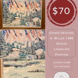 G. Miller 1986 Winter Landscape Painting