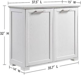 White Double Tilt Out Trash Can Cabinet Holder Kitchen Garbage Laundry  Sorter