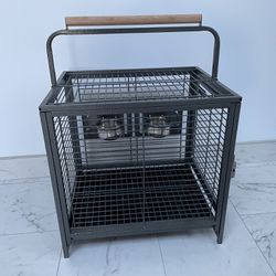19 Inch Wrought Iron Bird Travel Carrier Cage
