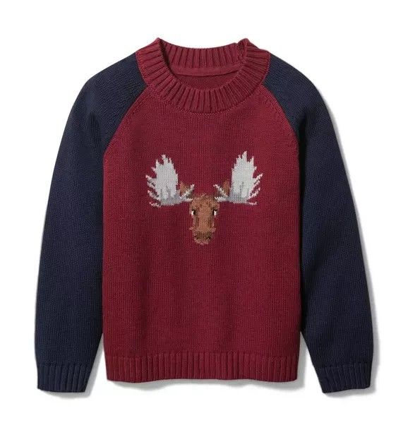 Baby Toddler boy maroon Moose sweater Sweatshirt Top Shirt size 3 y