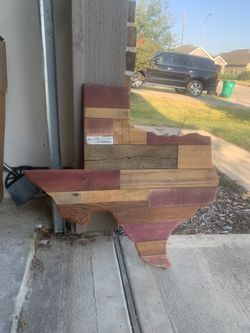 Wooden Texas Flag
