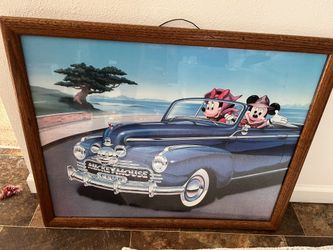 Collectible Vintage Mickey Mouse Club Framed Poster
