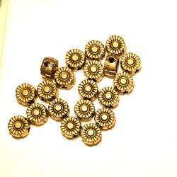40 Metallic Floral Beads 
