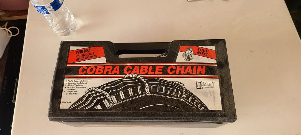 Cobra Cable Tire Snow Chains, Stock #1042, 1 pair, Used