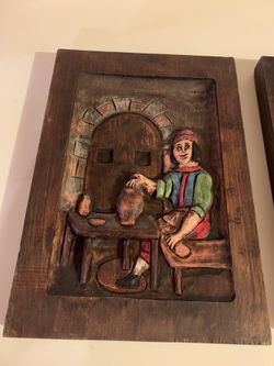 Pictures German Wood Carvings Pair