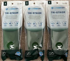Brand New SofComfort Tri-Stride Insoles for Men (Size 7-13) - 3 Pairs Available