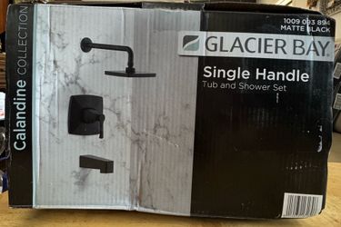 Glacier Bay Calandine Single-Handle 1-Spray Tub and Shower Faucet in Matte Black (Valve Included)