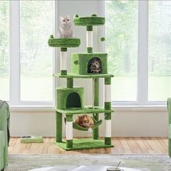 63-in Multi-Level Sisal Cat Tree, Green