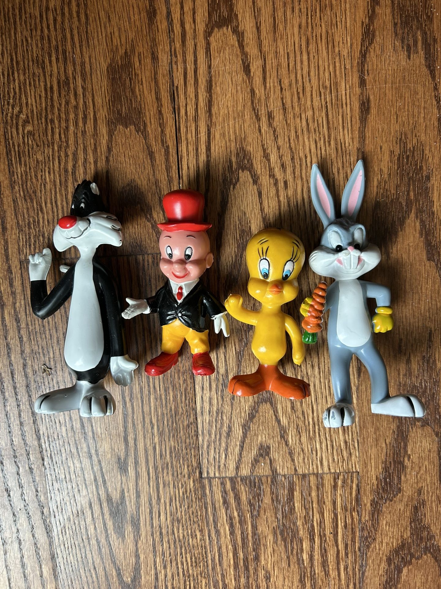 1976 Warner Brothers, Looney Tunes lot of 4 R. DaikenCo HK Bugs Bunny Sylvester Elmer Fudd &Tweety figures
