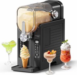 1936e  Slushie Machine, No Ice Needed Slushy Maker for Home, Real-Time Temp Display, Frozen Drink Maker with 6 Preset Programs for Ice Cream, Frappés,