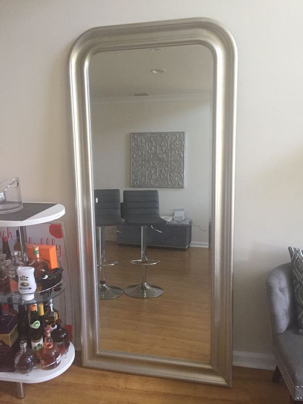 Large Floor Mirror Silver Distressed Wood Frame For In Boca Raton Fl Offerup