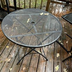32in Dining Height Wrought Iron Round Patio Table 