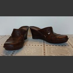Clarks Artisan Wedge Women's Size 6.5M Brown Leather Upper Shoes