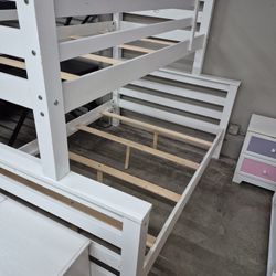 Complete twin over full bunk bed frame. Heavy duty.