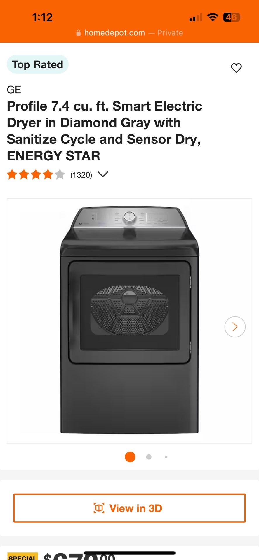 Profile Smart Electric Dryer