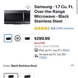 Samsung Over-The-Range Microwave - Needs Repair