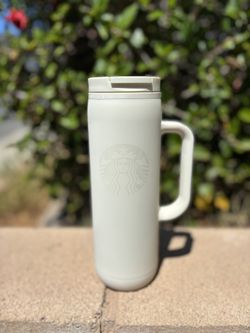 Starbucks 2025 White Plastic Coffee Tumbler 20oz