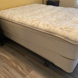 Sealy Posturepedic Queen Size Pillow Top Mattress, Box Spring And Metal Bed Frame..OBO