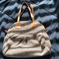 Dooney and Bourke Sports Pop Logo Tan Canvas Purse 