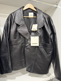 Sandro Leather Jacket (Black)