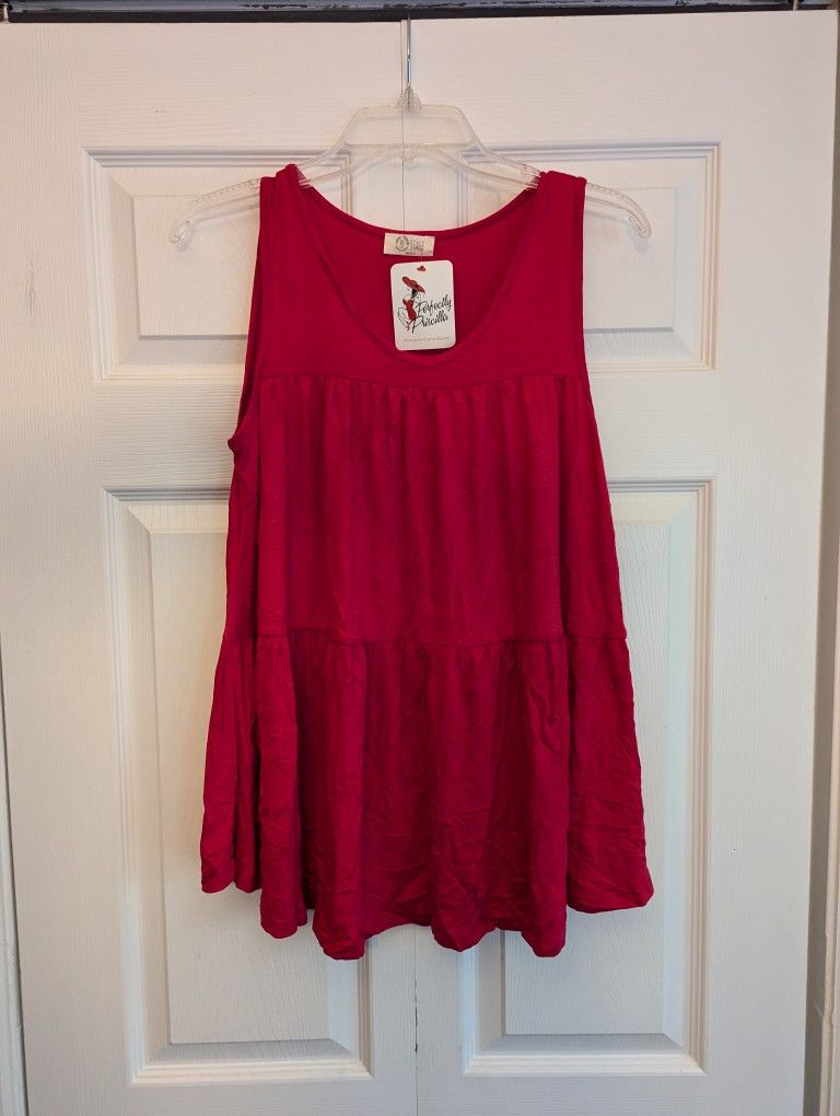 NEW Ruffle, Tiered Sleeveless Shirt, Soft, Small