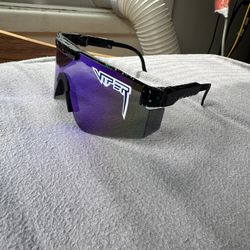 Pit Viper Wrap Around Shades Purple Black