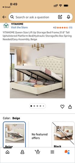 Queen Size Lift Up Storage Bed Frame - New In Box