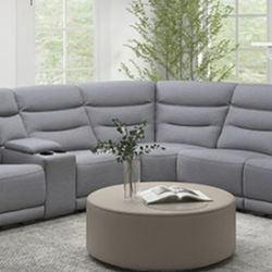 Brand New Grey Super Plush Reclining Sectional Sofa