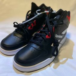 Size 10 - Reebok Royal BB4500 High Black White Red (New)