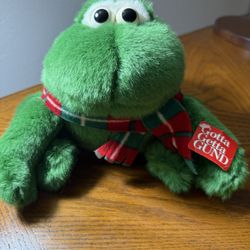 Gund, Rare, Christmas Frog Plush W/Tag, 9" Very good condition
