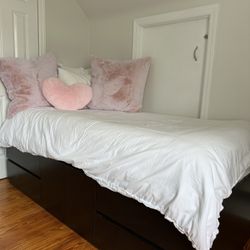 Twin Storage Bed (Birch Wood)