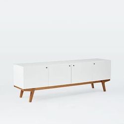 Modern Media Console West Elm 80” Pecan/White