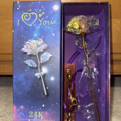 24k Golden Rose With Stand