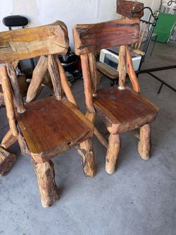 Set De Sillas De Madera Rústica