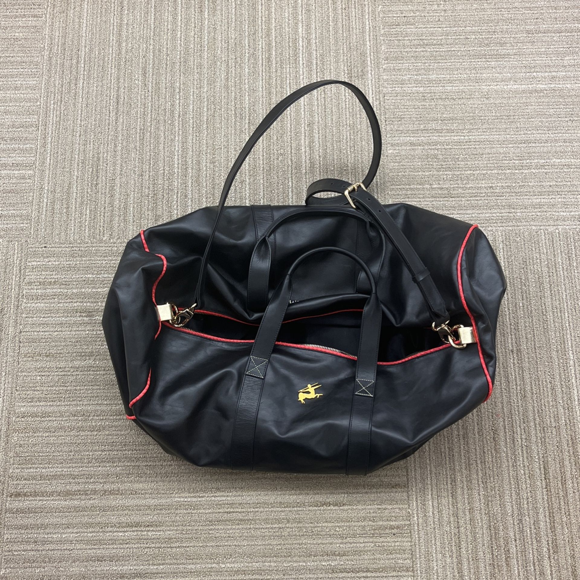 Collectible - Just Remy Martin & Don C Luxurious Duffle Bag Black Lambskin Leather - Limited Edition