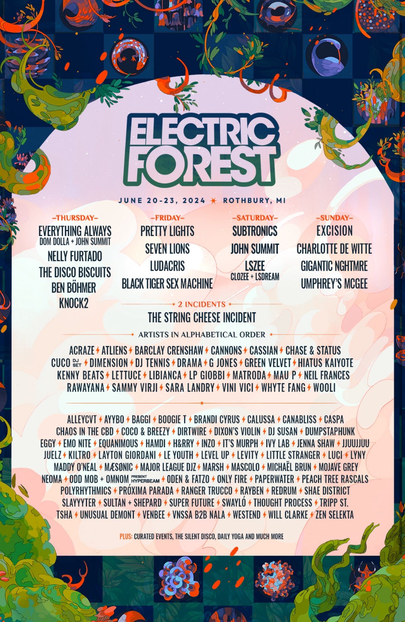 2 Electric Forest Wristbands And Camping Pass