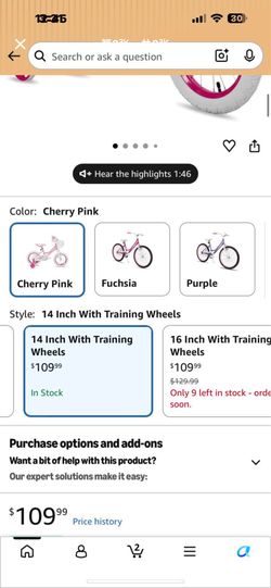 JOYSTAR Angel Girls Bike for Toddlers and Kids Ages 2-13 Years Old, 14 Inch
