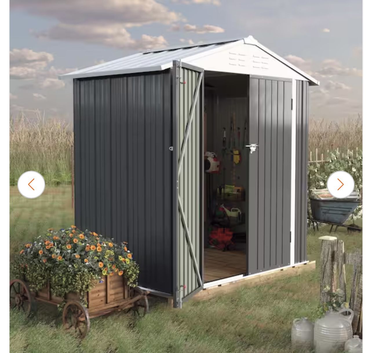 6 ft. W x 4 ft. D Outdoor Storage Metal Shed Utility Patio Shed for Garden and Backyard 