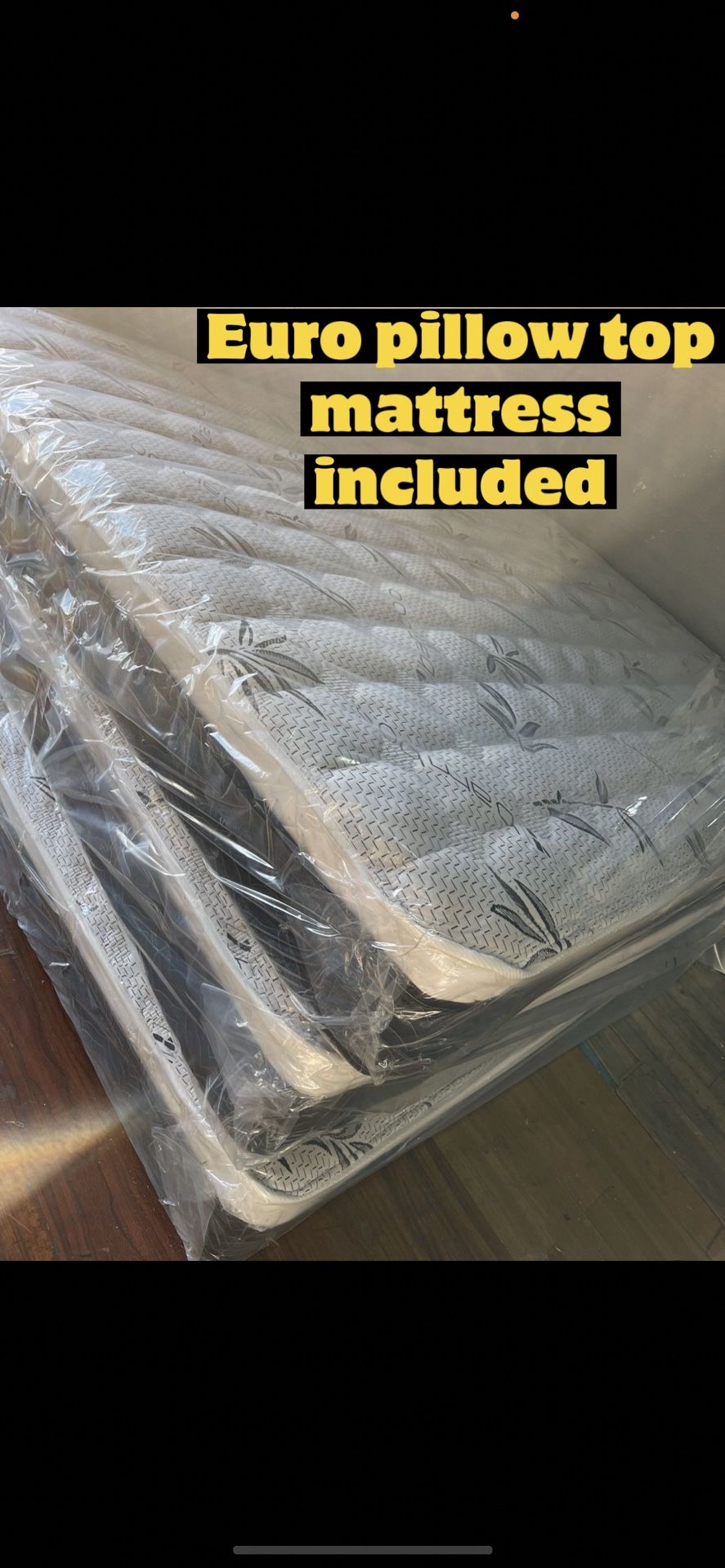 Queen Size Bed Frame With Pillow Top Mattress Included 