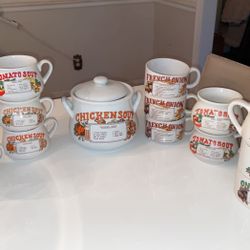 Vintage Recipe Cups & Pot 
