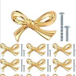 12pc Gold Bow knobs